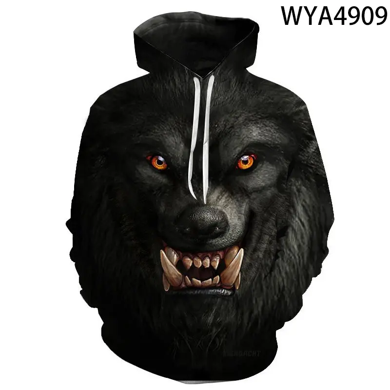 2022 Animal Pattern Howl Wolf 3D Printing Hoodie Men Hoodies Female Coat Winter Sweatshirts Oversized Top