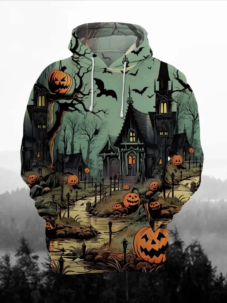 2024 Men's Fashion 3D Print Hoodie Sports Outdoor Halloween Hoodies Hooded Print Front Pocket Fall Designer Hoodies Sweatshirt