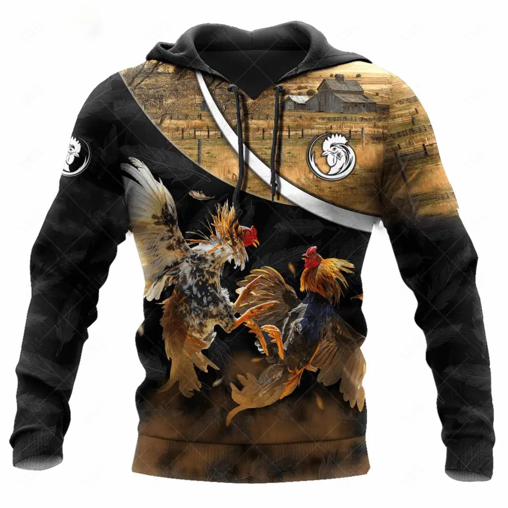 Men's Hoodie Mexican Hoodies 3D Print Mexican Rooster Graphics Tops Autumn Long Sleeve Streetwear Hooded Hoodie For Men Clothing