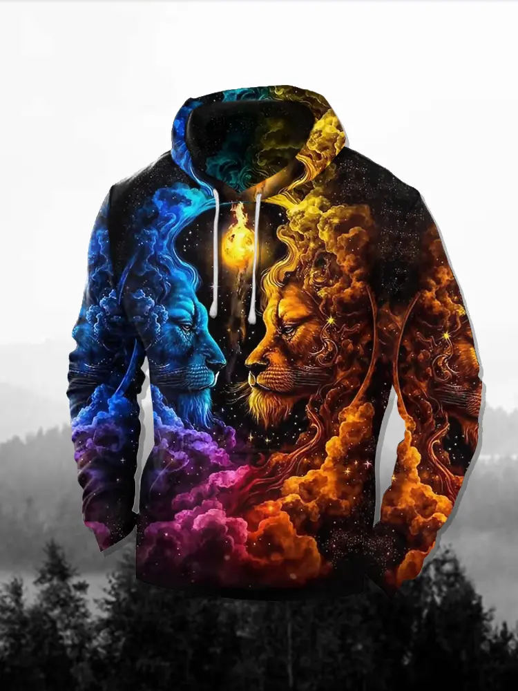 Beast of Prey Men's Fashion 3D Print Hoodie Sports Outdoor Hoodies Hooded Print Front Pocket Fall Designer Hoodies Sweatshirt