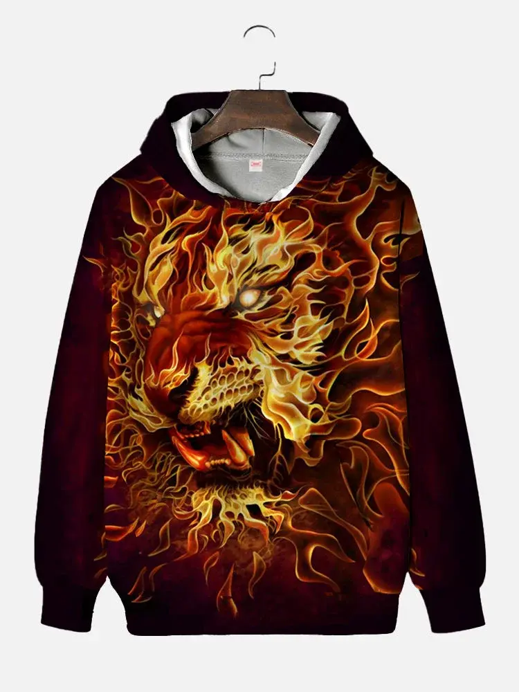 Beast of Prey Men's Fashion 3D Print Hoodie Sports Outdoor Hoodies Hooded Print Front Pocket Fall Designer Hoodies Sweatshirt