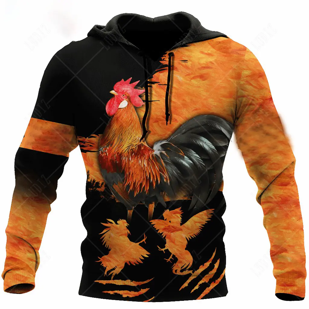 Men's Hoodie Mexican Hoodies 3D Print Mexican Rooster Graphics Tops Autumn Long Sleeve Streetwear Hooded Hoodie For Men Clothes