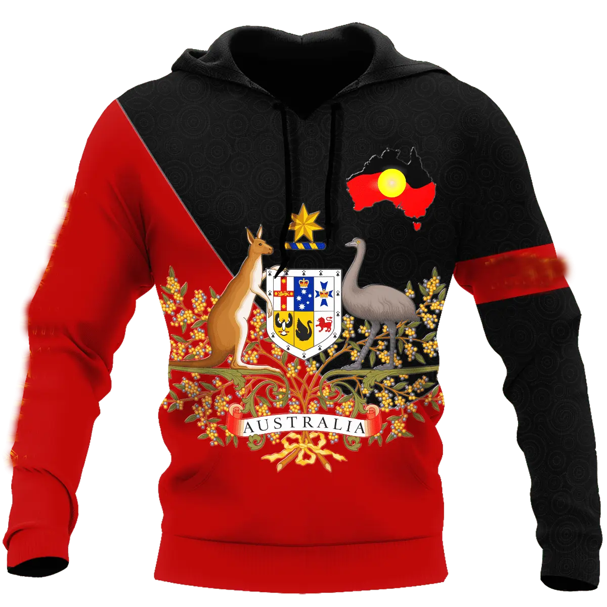 Australia Men's Hoodies 3D Full Printing Kangaroo Autumn Long Sleeve Casual Australia Flag Streetwear Designer Hooded Hoodie