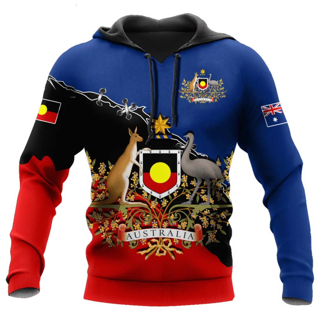Australia Men's Hoodies 3D Full Printing Kangaroo Autumn Long Sleeve Casual Australia Flag Streetwear Designer Hooded Hoodie