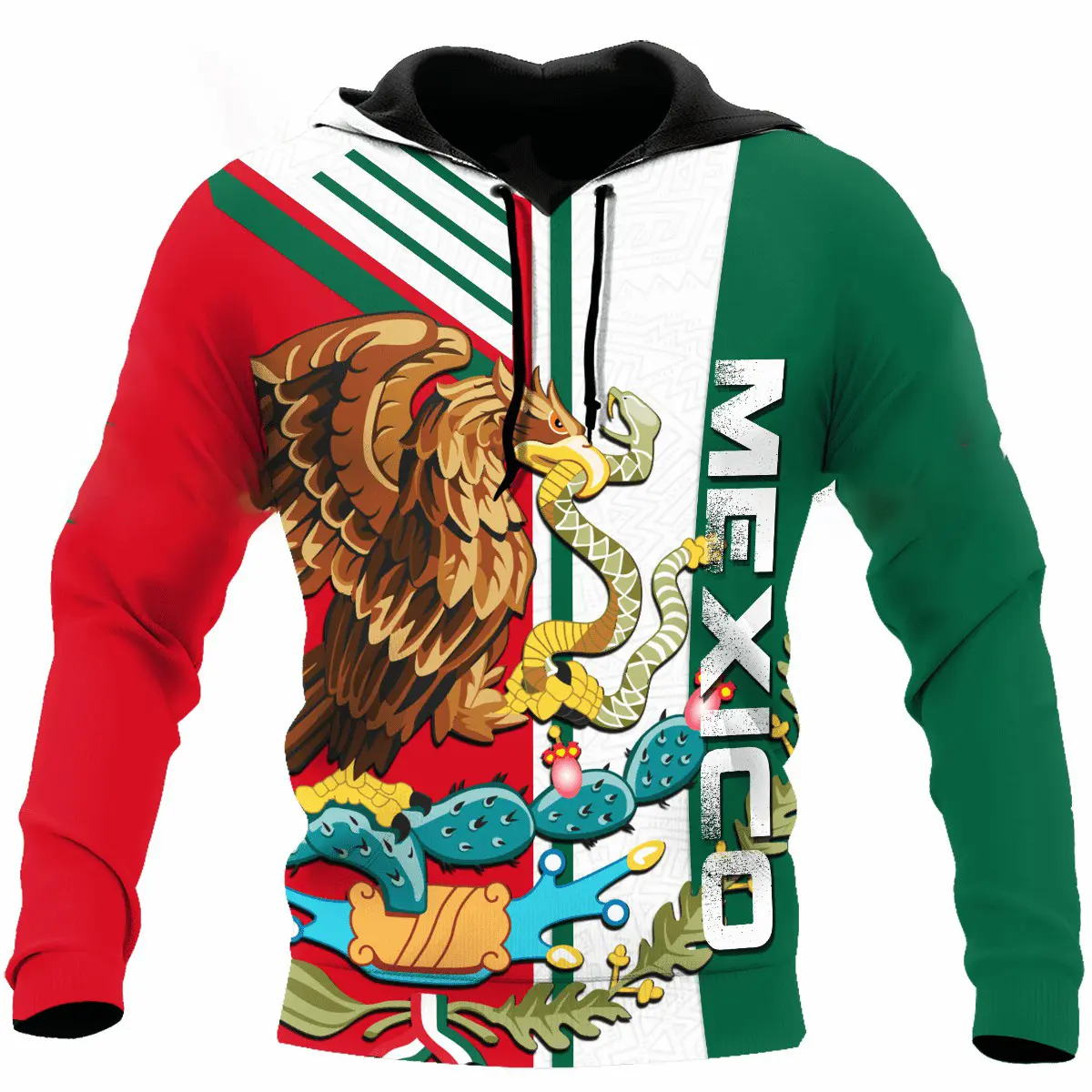 New Mexican Hoodies Men's Hoodie 3D Print Mexico Flag Tops Autumn Long Sleeve Streetwear Designer Hooded Hoodie For Men Clothing