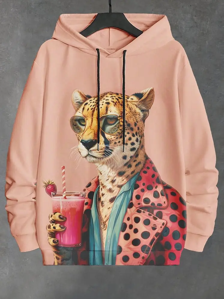 Autumn And winter Animal Art Men's Hoodie Japanese Style Harajuku Fashion Casual Sports Hoodie Pattern Autumn And Winter
