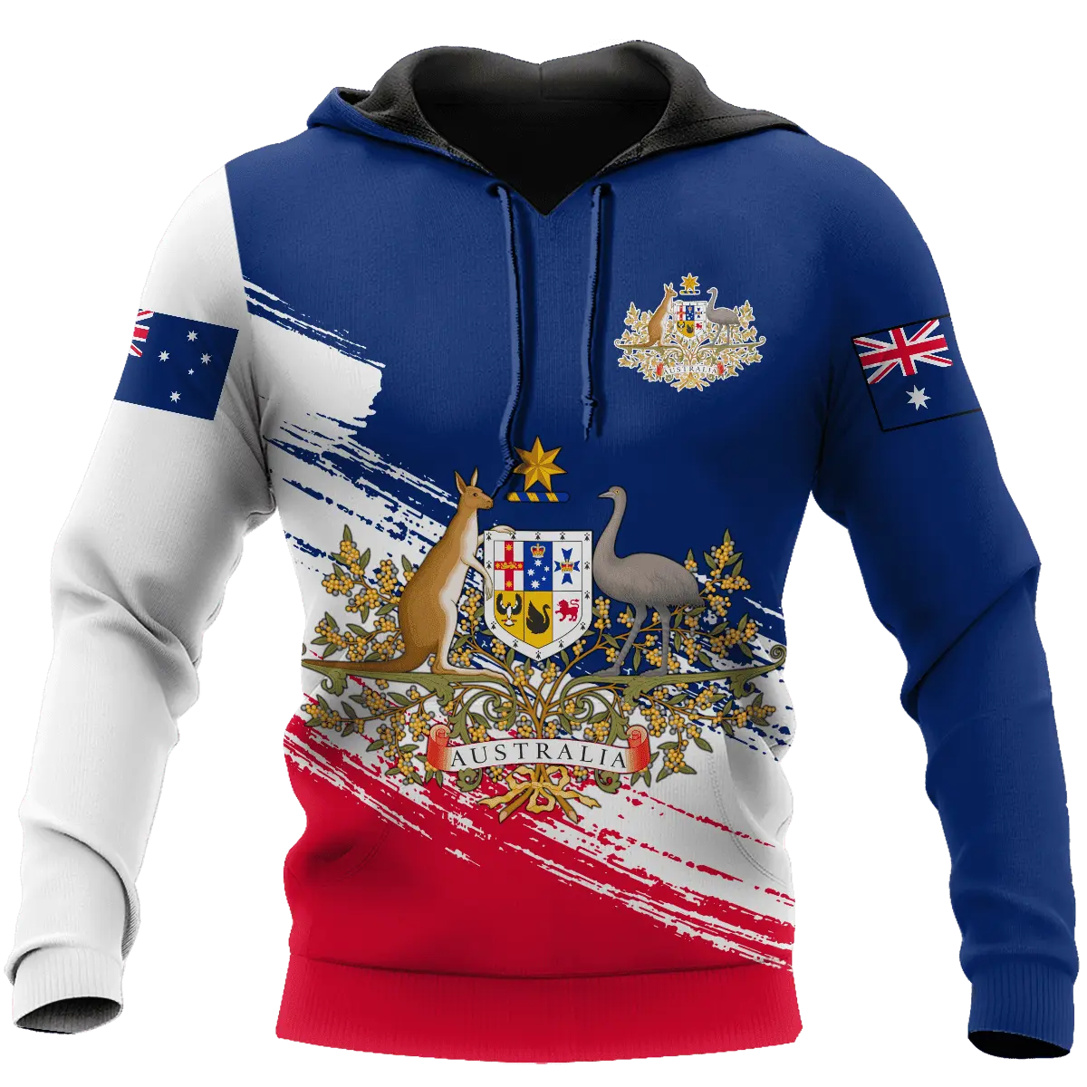 2023Australia Men's Hoodies 3D Full Printing Kangaroo Autumn Long Sleeve Casual Australia Flag Streetwear Designer Hooded Hoodie
