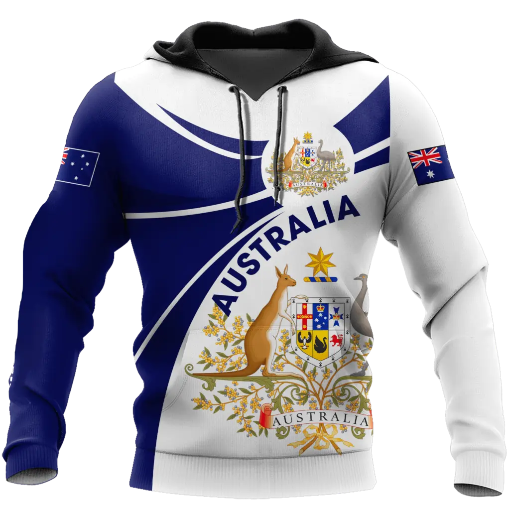 2023Australia Men's Hoodies 3D Full Printing Kangaroo Autumn Long Sleeve Casual Australia Flag Streetwear Designer Hooded Hoodie