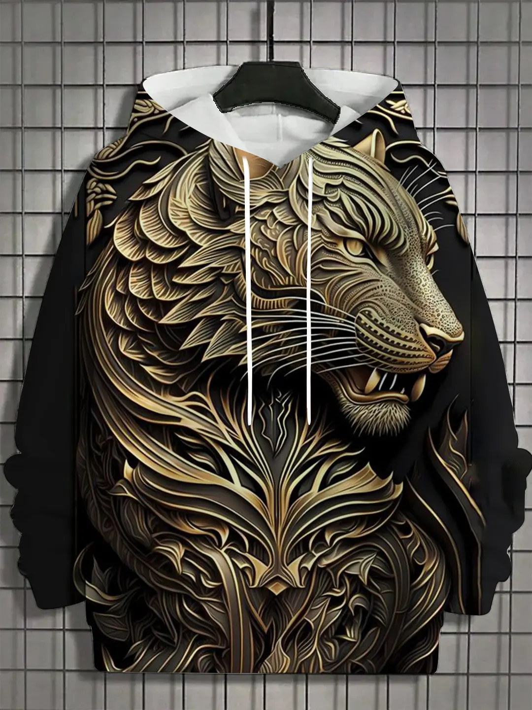 Bandana Print Men's Fashion 3D Print Hoodie Hoodies Blue Brown Crew Neck Fall Winter Designer Hoodie Sweatshirt