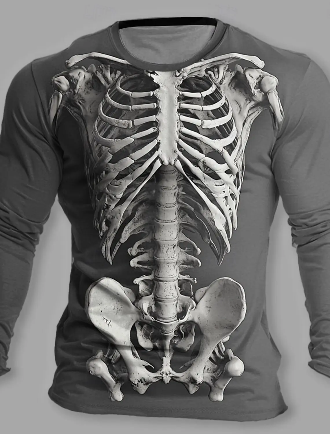 Reaper Designer Retro Vintage Men's 3D Print T shirt Tee Street Casual Daily Halloween Long Sleeve Crew Neck Clothing Apparel