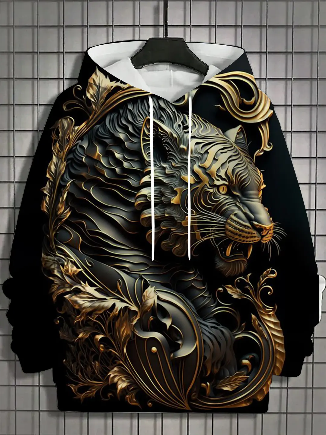 Bandana Print Men's Fashion 3D Print Hoodie Hoodies Blue Brown Crew Neck Fall Winter Designer Hoodie Sweatshirt