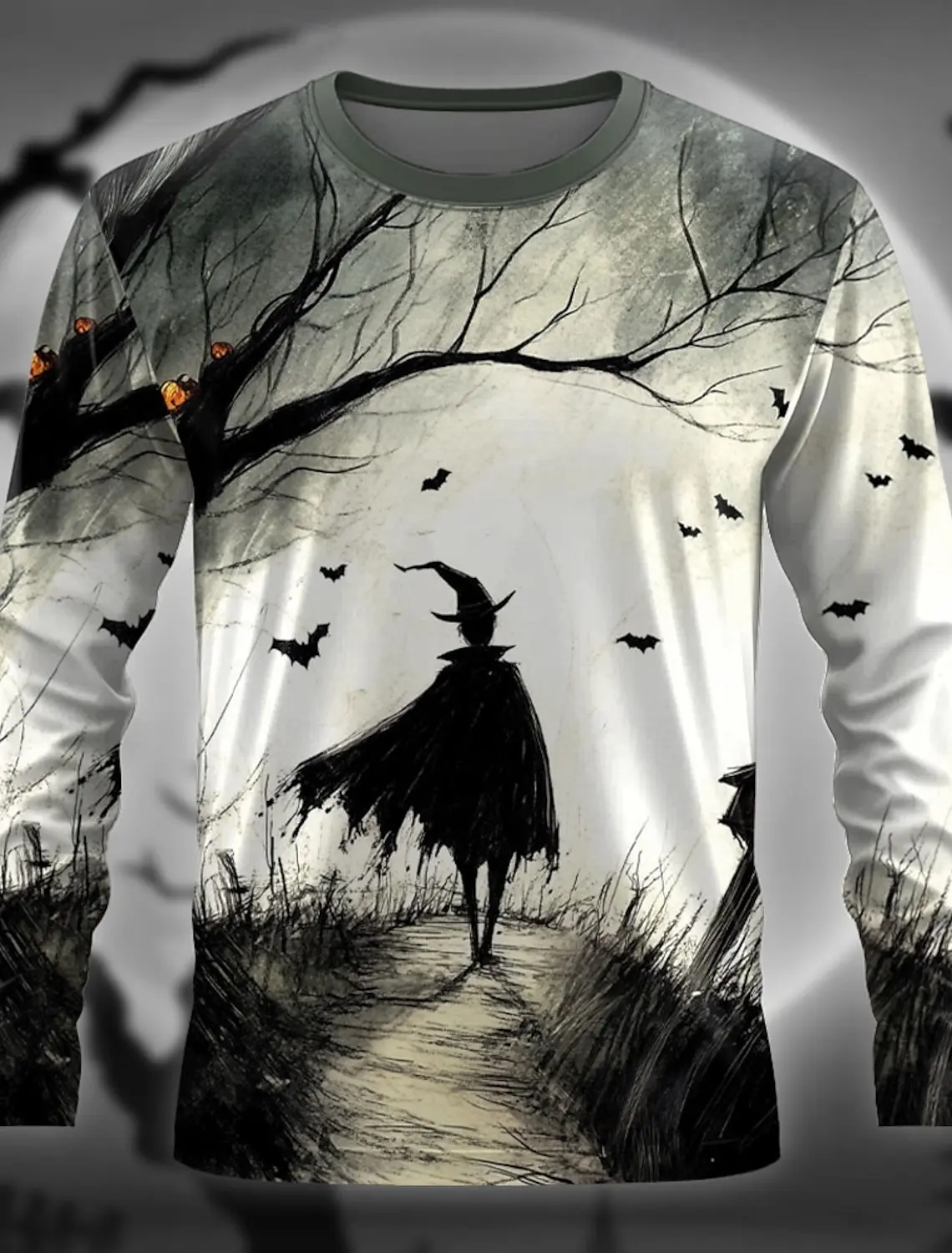 Reaper Designer Retro Vintage Men's 3D Print T shirt Tee Street Casual Daily Halloween Long Sleeve Crew Neck Clothing Apparel