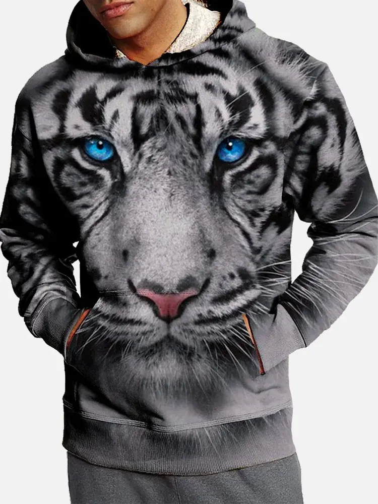 Beast of Prey Men's Fashion 3D Print Hoodie Sports Outdoor Hoodies  Hooded Print Front Pocket Fall Designer Hoodie Sweatshirt