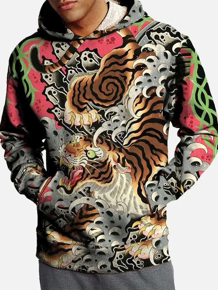 Beast of Prey Men's Fashion 3D Print Hoodie Sports Outdoor Hoodies  Hooded Print Front Pocket Fall Designer Hoodie Sweatshirt