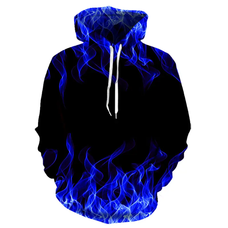 New Colorful Purple Flame Hoodie 3D Sweatshirt Men/women Hooded Autumn and Winter Funny Coat Mens Clothing Jacket Hoodies