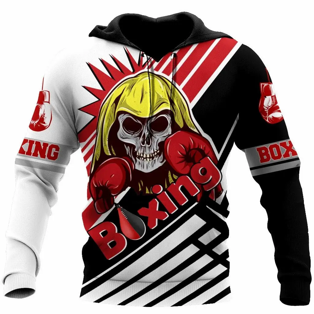New Boxing Hoodies Men's Boxing Club Hoodie 3D Print Tops Autumn Long Sleeve Streetwear Hooded Hoodie For Men Sport Clothing