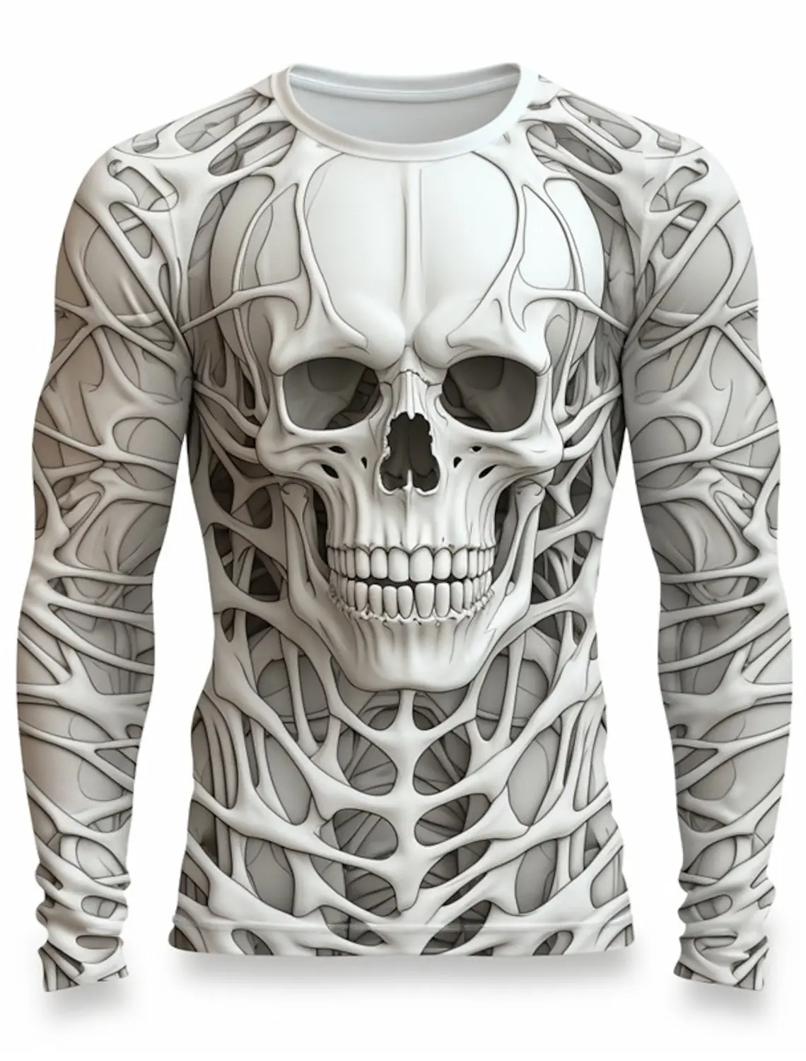 Men's Long Sleeve T-shirt for Men Clothing Casual with  Skeleton Skulls Graphic Tops Fashion  Harajuku 3D Full Printing Clothing