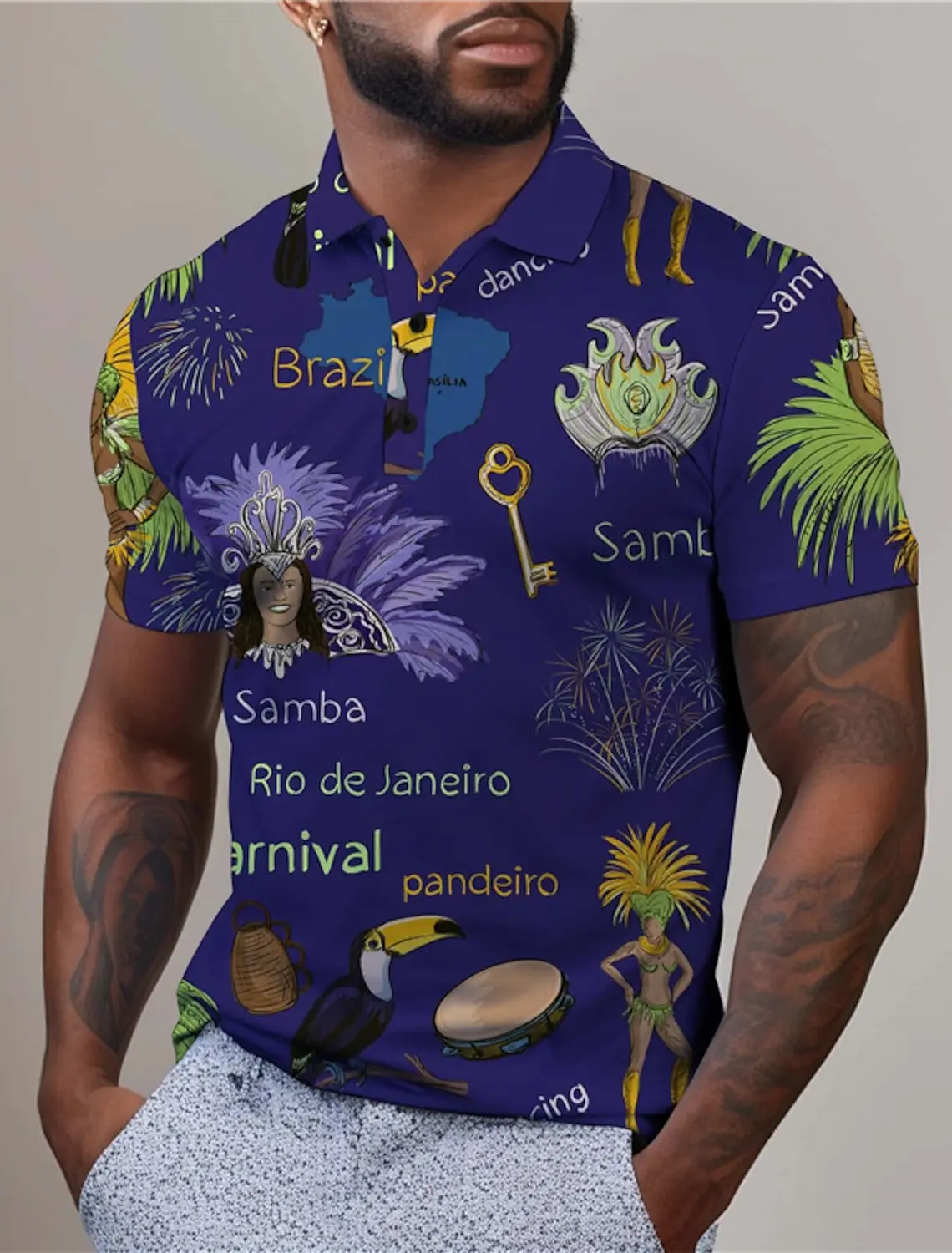 Letter Men's Abstract Print 3D Golf Polo Streetwear Mardi Gras Polyester Short Sleeve Turndown Polo Shirt Mesh Fabric Lapel Polo