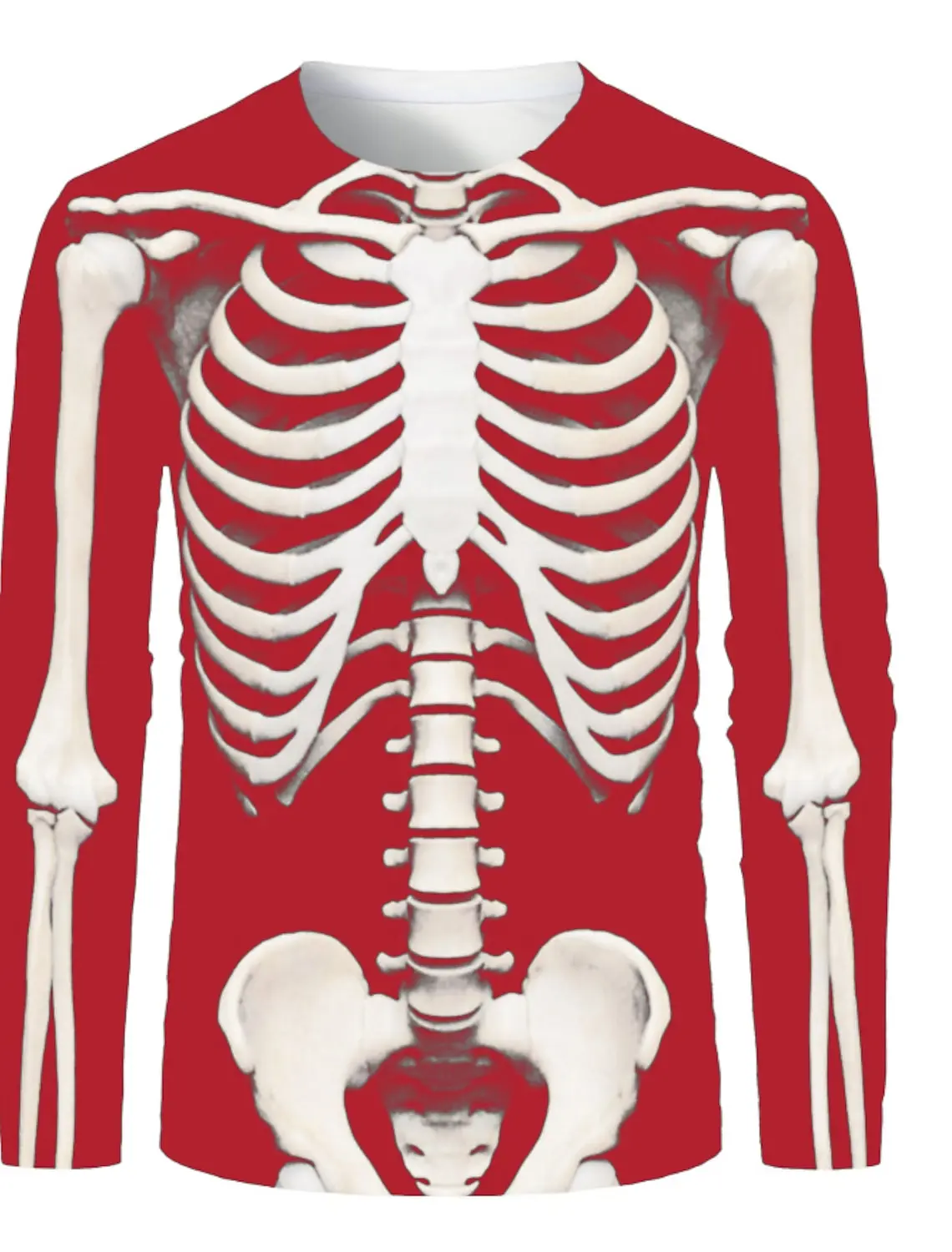 Unisex 3D Pattern Big Skull Print Crew Neck Costume Plus Size Halloween Daily Casual Party Street Red Black Green Long Sleeve