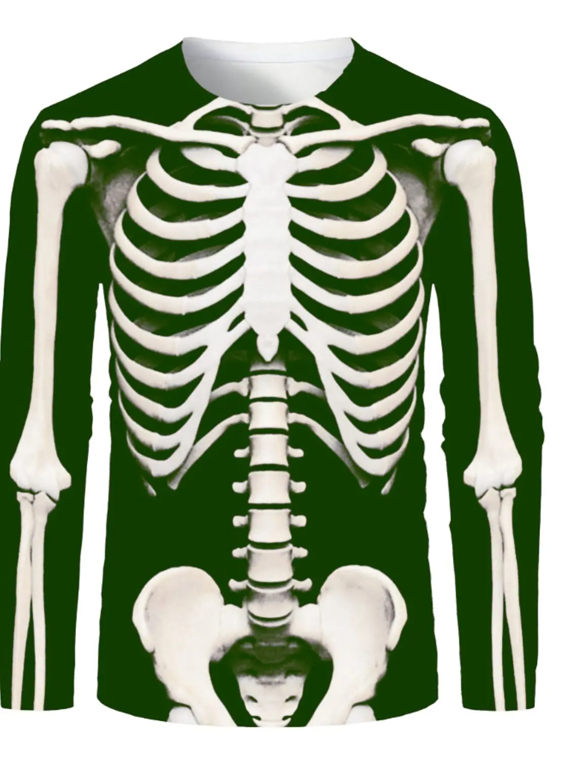 Unisex 3D Pattern Big Skull Print Crew Neck Costume Plus Size Halloween Daily Casual Party Street Red Black Green Long Sleeve