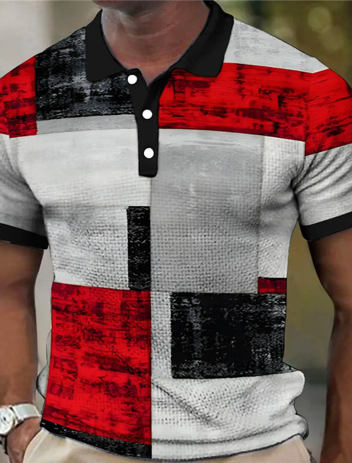 Men's Geometry Stripe Graphic Prints Geometry Polo Shirt Golf Shirt Short Sleeves Shirt Outdoor Street Print Clothing Apparel