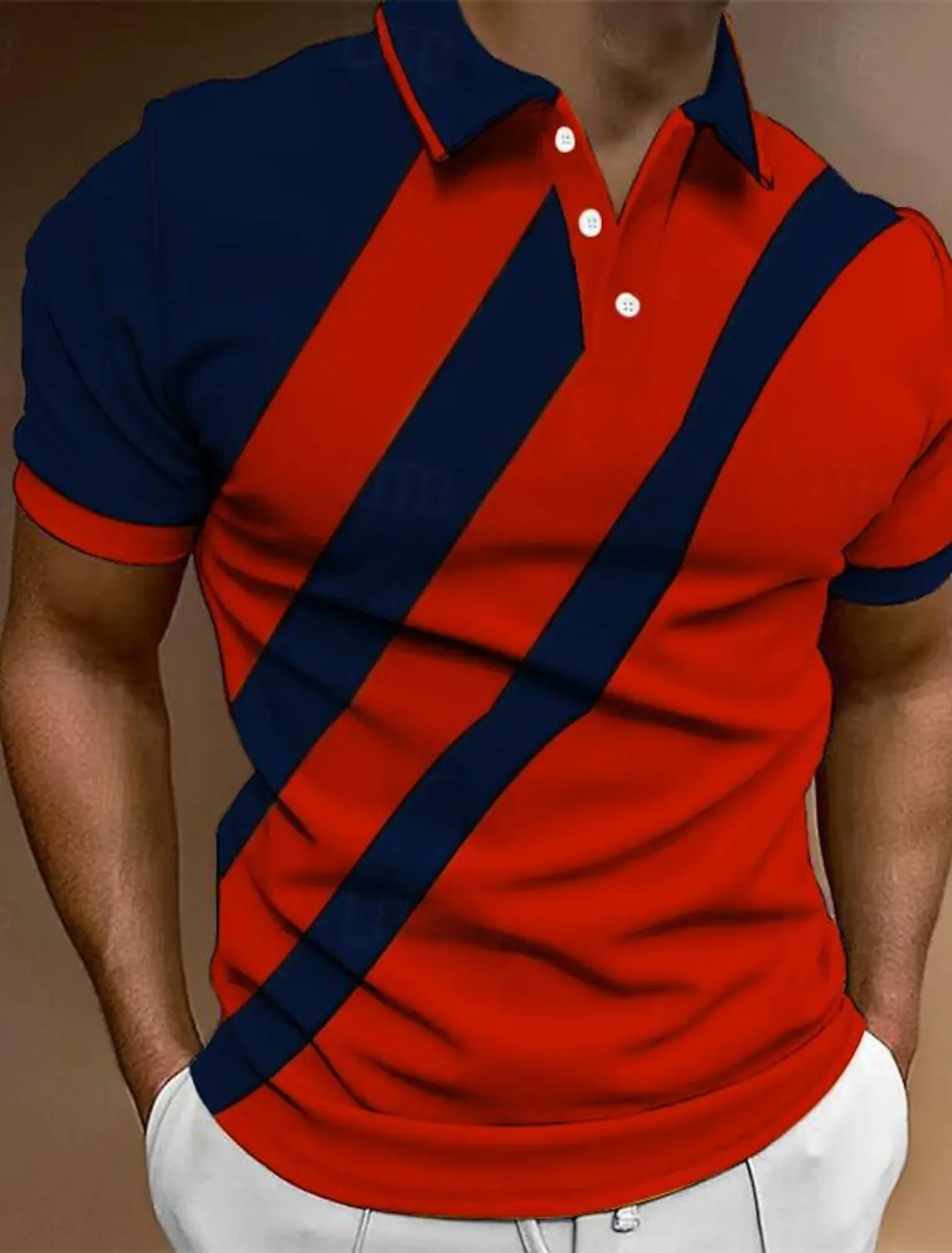 Summer Men's Golf Shirt Golf Polo Work Casual Lapel Short Sleeve Basic Color Block Button Spring & Summer Regular Fit Golf Shirt