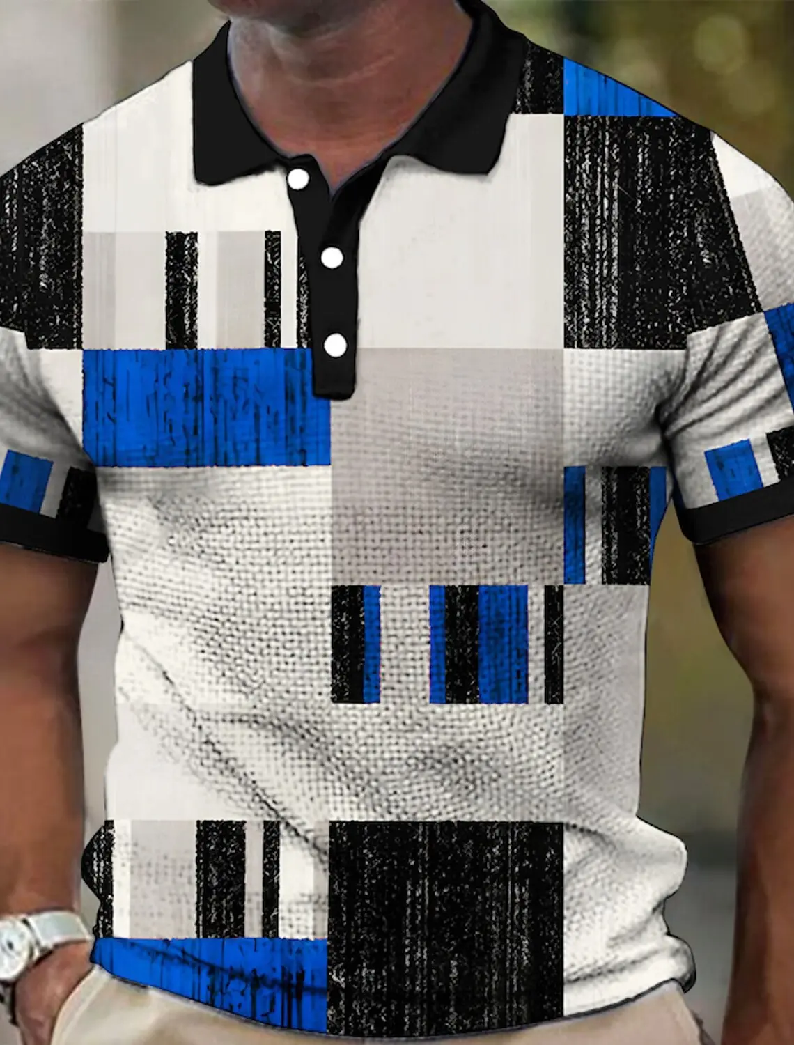 Men's Geometry Stripe Graphic Prints Geometry Polo Shirt Golf Shirt Short Sleeves Shirt Outdoor Street Print Clothing Apparel