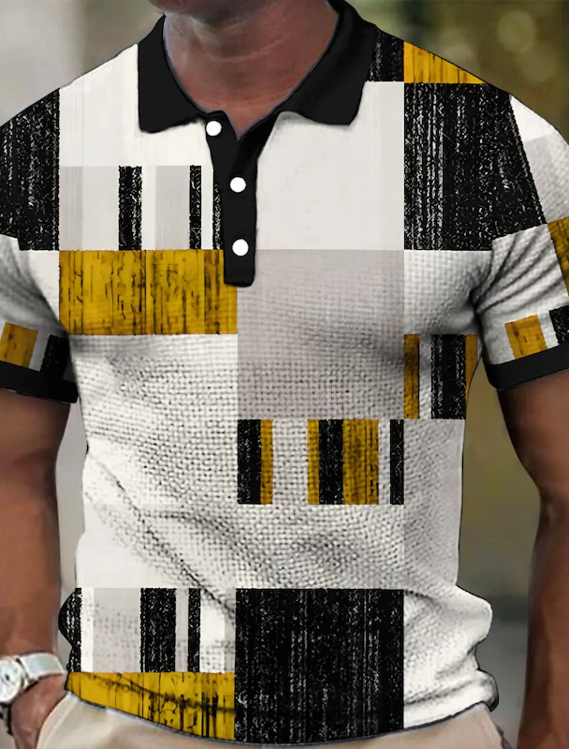 Men's Geometry Stripe Graphic Prints Geometry Polo Shirt Golf Shirt Short Sleeves Shirt Outdoor Street Print Clothing Apparel