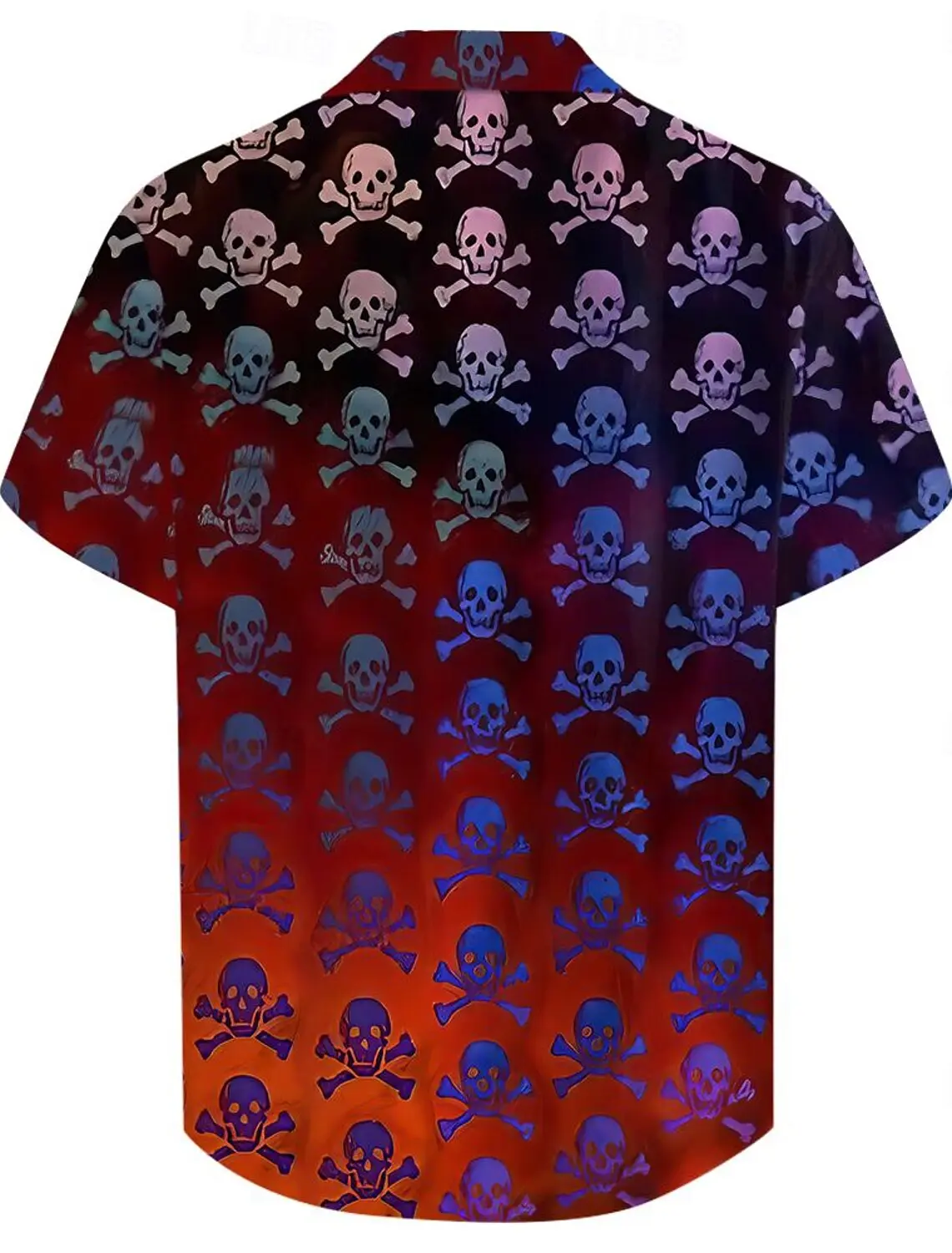 Halloween Skull Casual Men's Shirt Button Up Shirt Party Evening Daily Holiday Summer Lapel Shirt Short Sleeve Red S, M, L Shirt