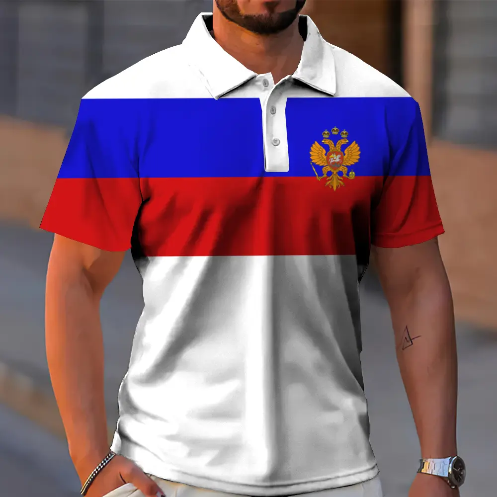 Casual Men's Polo Shirts 3d Print Short Sleeve T-Shirt For Men Simple Fashion Man Clothing Oversized Golf Sports Shirt Top 2024