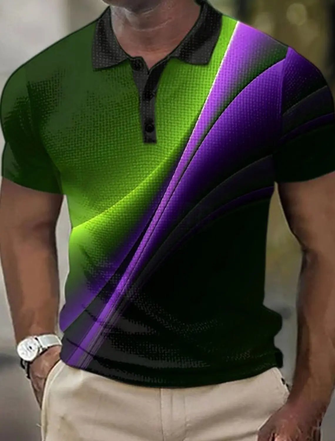 3D Printed 2025 Fashion Men's Geometic Line Polo Short Sleeve Polo Shirt Collared Shirts Casual Outdoor Business Daily Wear Tops
