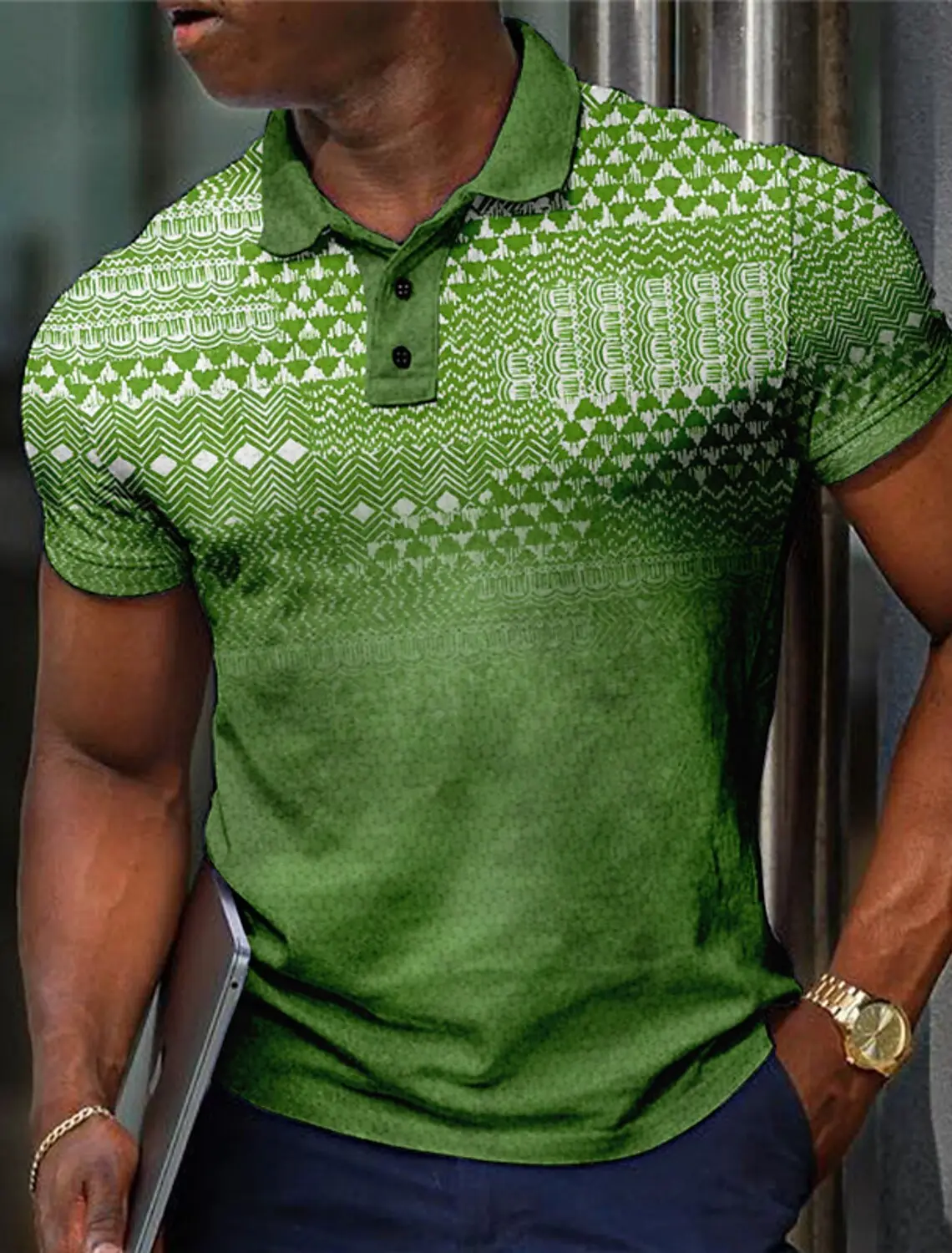 Fashion Men's Plaid Polo Shirts Golf Shirt Short Sleeve Polo Shirts Collared Shirts Vintage Casual Vacation Wear Formal Wear
