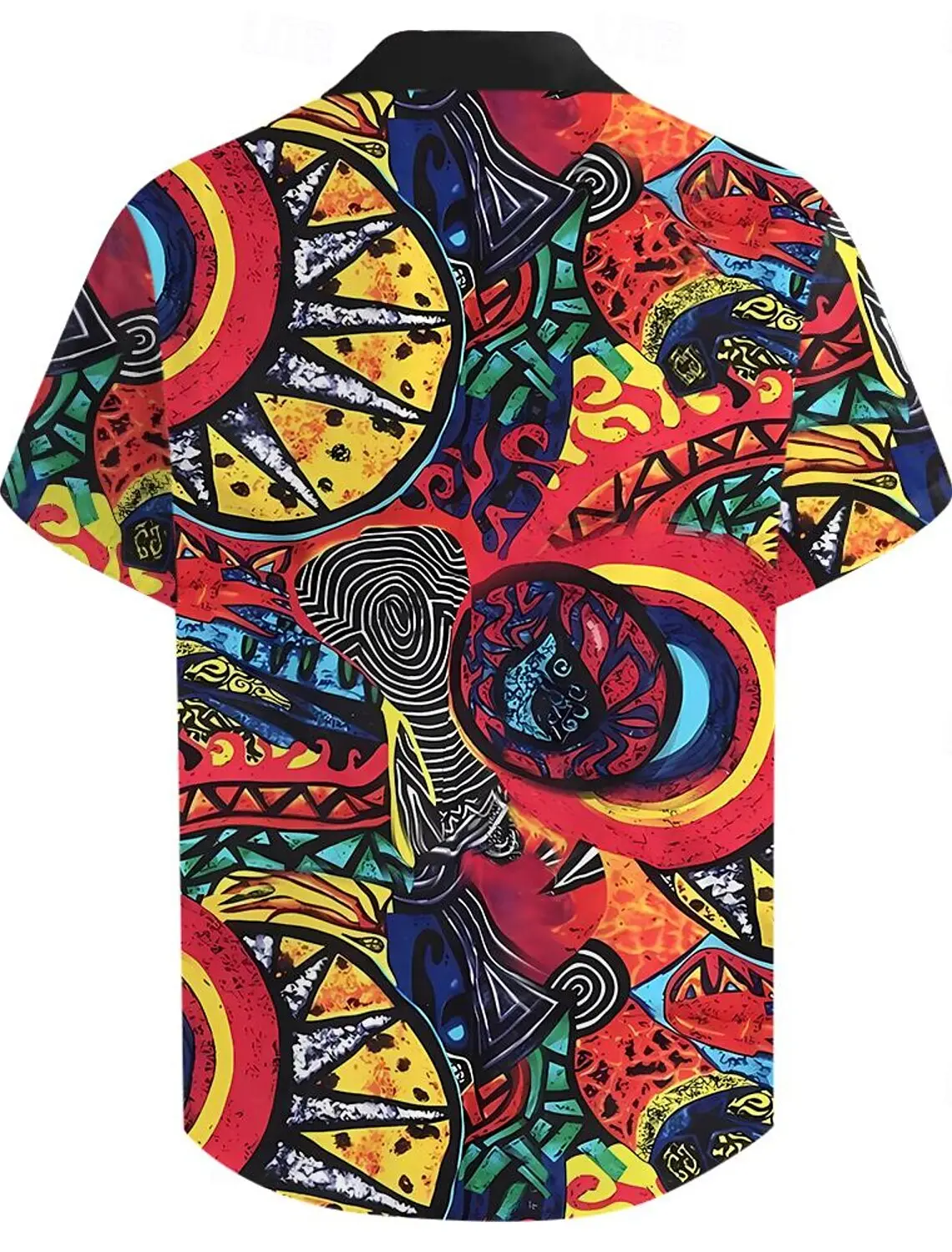 Psychedelic Casual Men's Shirt Button Up Shirt Party Evening Daily Vacation Summer Lapel Shirt Short Sleeve Black S, M, L Shirt