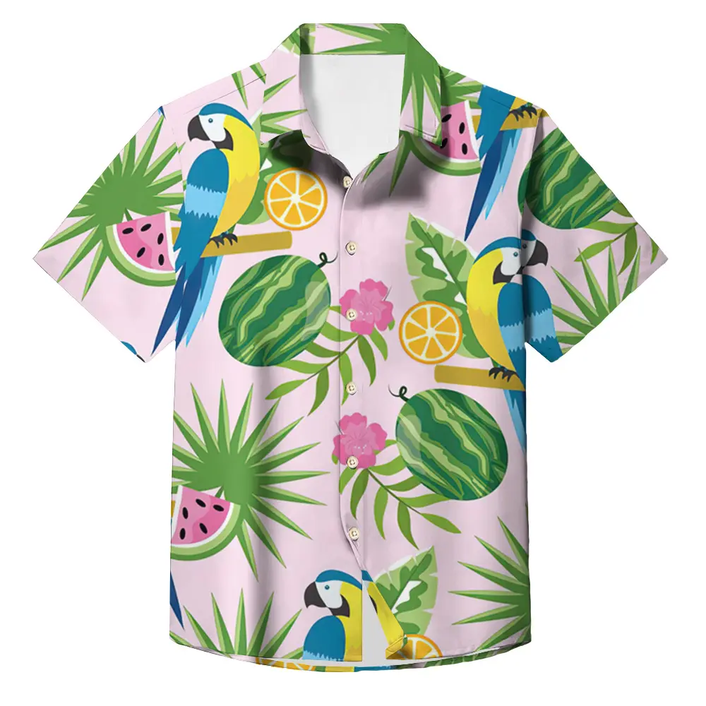 Fashion Men's Hawaiian Shirts 3D Print Coconut Palm Graphics Button Short Sleeve Lapel Streetwear Hawaiian shirts for men Summer
