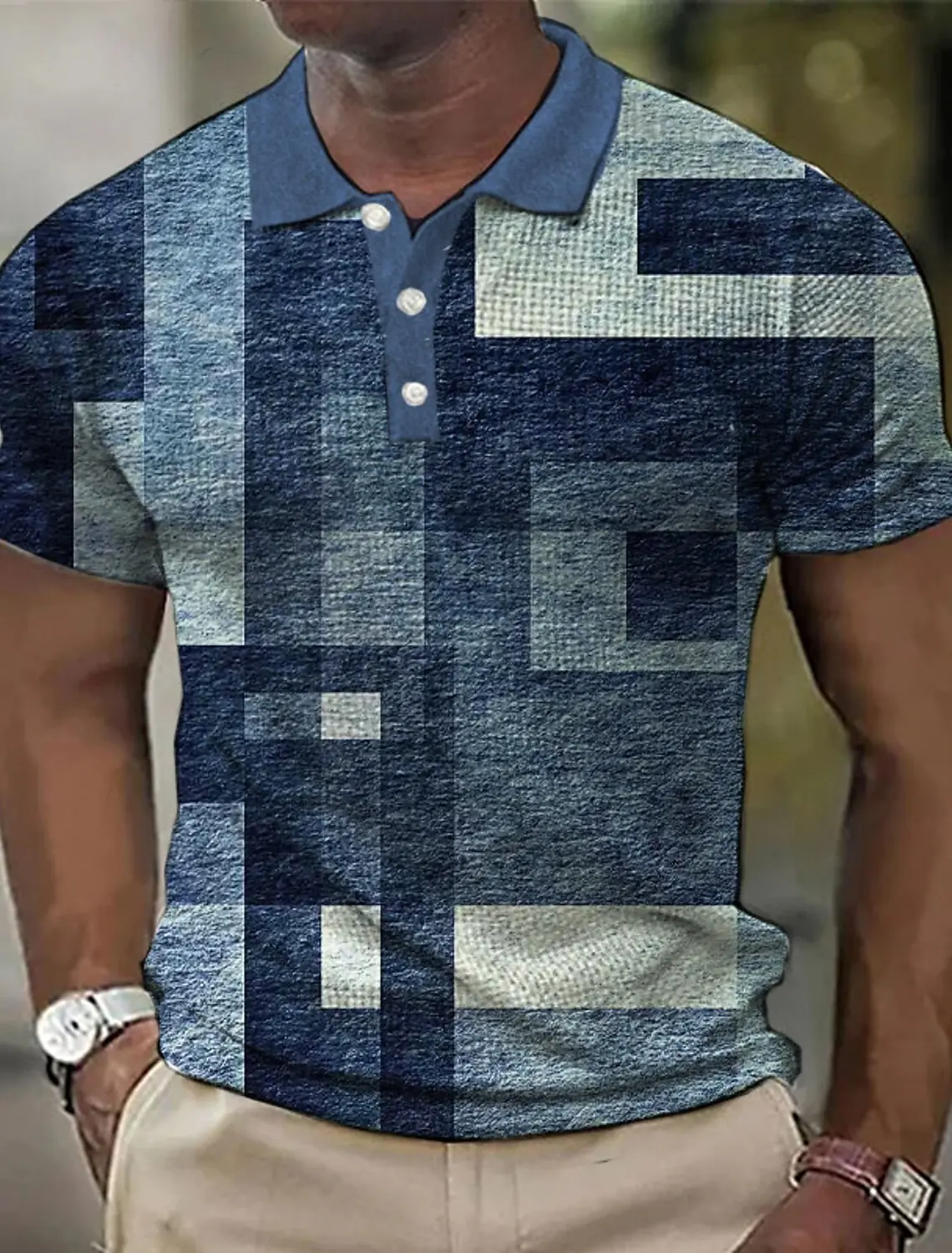 Men's Geometry Graphic Prints Geometry Polo Shirt Fashion Golf Shirt Short Sleeves Shirt Outdoor Street Print Clothing Apparel