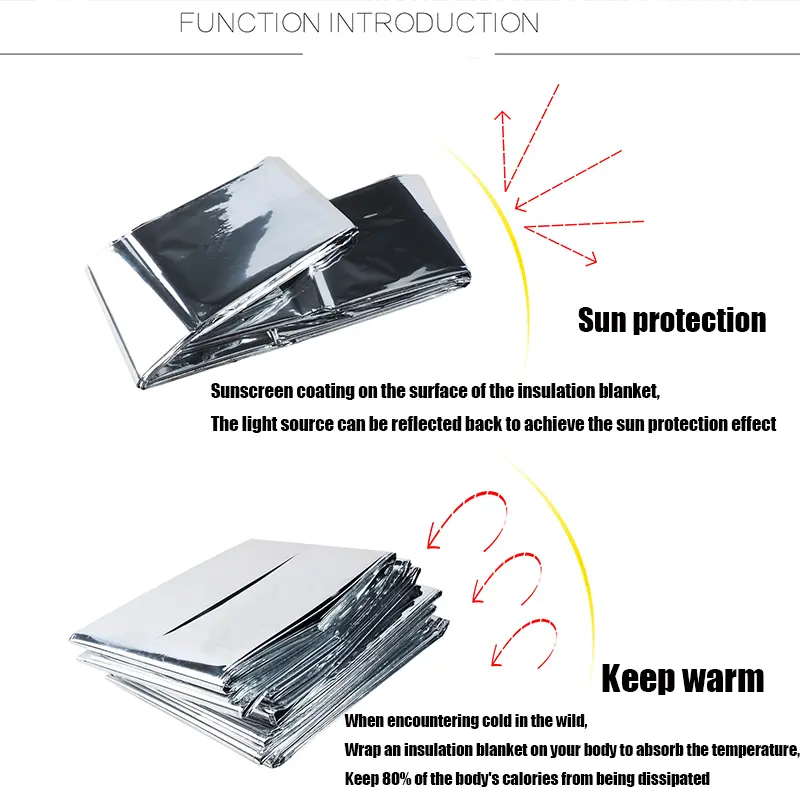 1-3PCS Emergency Blanket Outdoor Survival First Aid Kit Windproof Insulation Lifesaving PET Foil Thermal Military Rescue Blanket