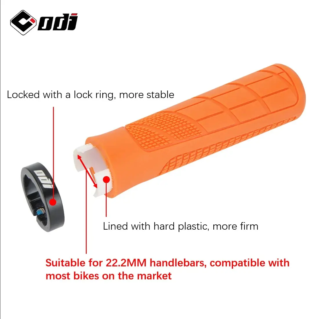 1Pair ODI Bicycle Grips For Mountain Bike Handlebar Cuffs Cover Anti-Slip Lockable Grips Bike Fists Cycling Part Accessories