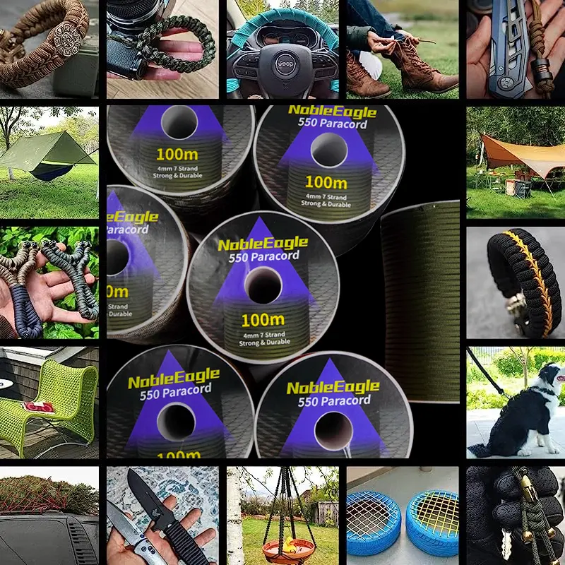 Military 650 Paracord 9 Strand 4mm Tactical Parachute Cord DIY Weaving Outdoor Camping Survival EDC Equipment Tent Rope