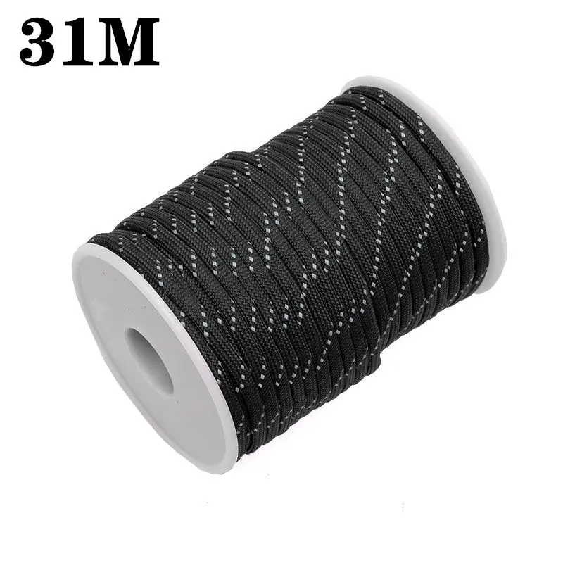 Reflective Tent Rope 550 Paracord Cord 7 Strands 4mm Camping Survival Accesorios Warning Parachute Line Hiking Canopy Lanyard