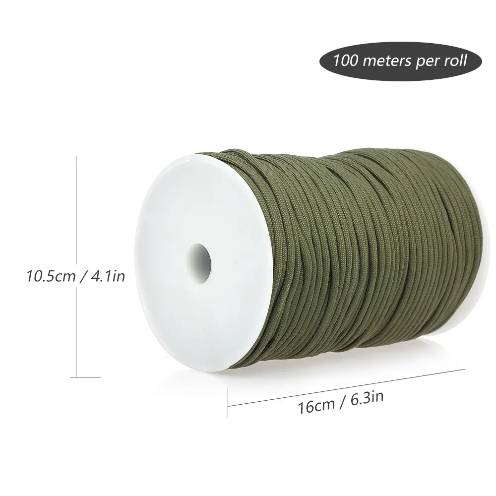 Military 650 Paracord 9 Strand 4mm Tactical Parachute Cord DIY Weaving Outdoor Camping Survival EDC Equipment Tent Rope