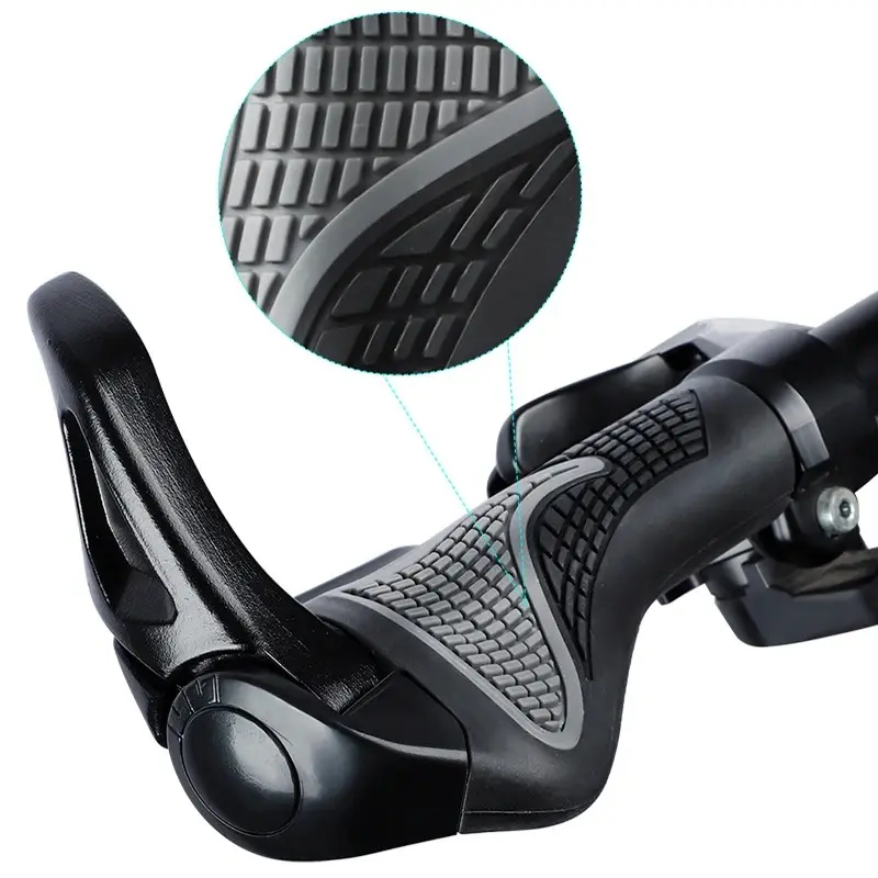 MTB Bicycle Grips Horns Shofar Vice Handlebar Grips Cycling Shockproof Dust-proof Bike Grips Rubber Bilateral Locked Bike Parts