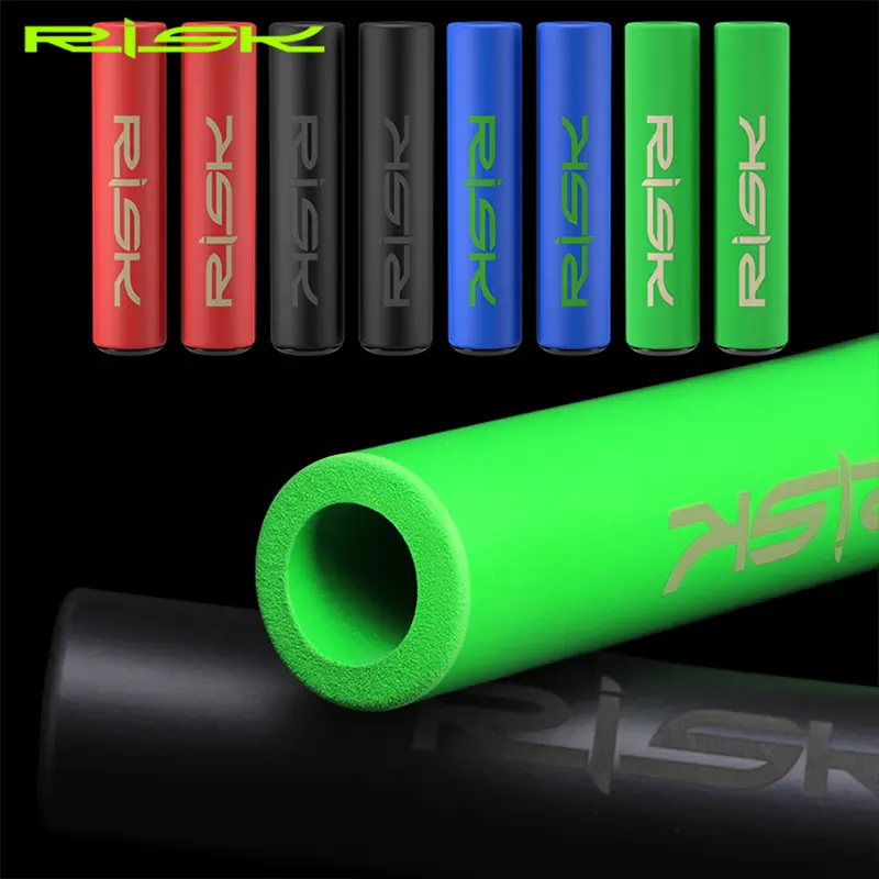 RISK Mountain Bike Grips Handles MTB Folding Bicycle Grip Cuffs Silicone Foaming Including Plug Bicycle Parts