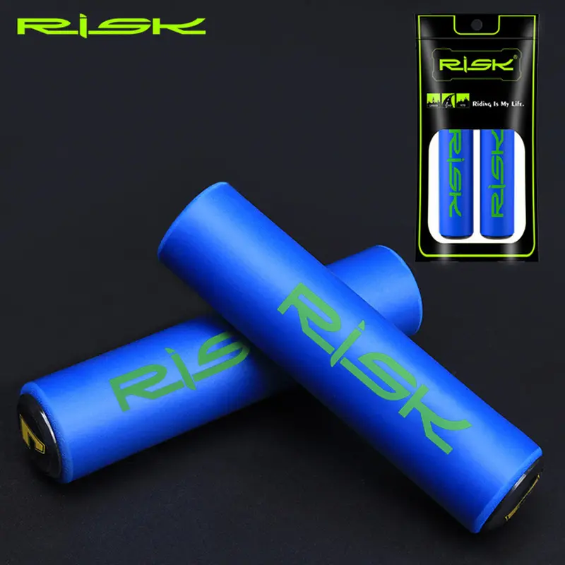 RISK Mountain Bike Grips Handles MTB Folding Bicycle Grip Cuffs Silicone Foaming Including Plug Bicycle Parts