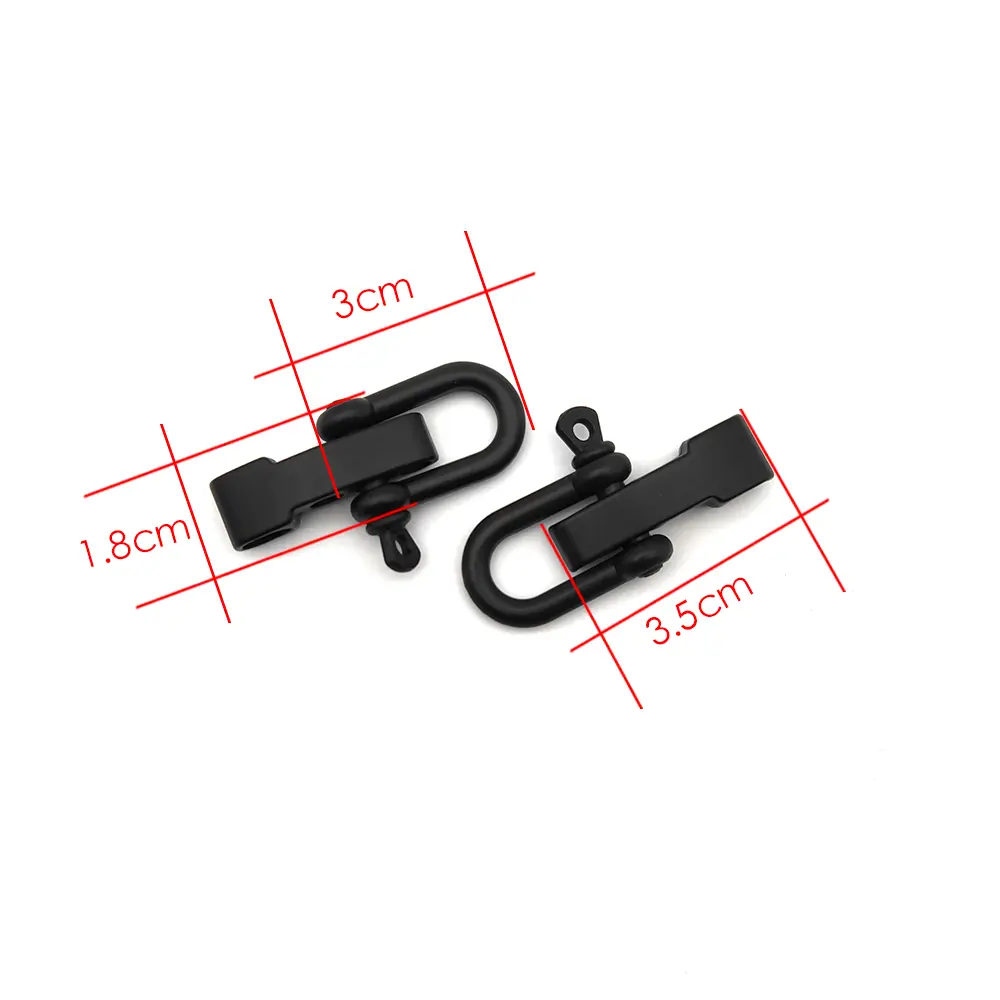 2pcs Buckle accessory PARACHUTE CORD 550 U bow U PARACORD SHACKLE Anc kit BRACELET LANYARD SURVIVE Adjuster outdoorhor camp