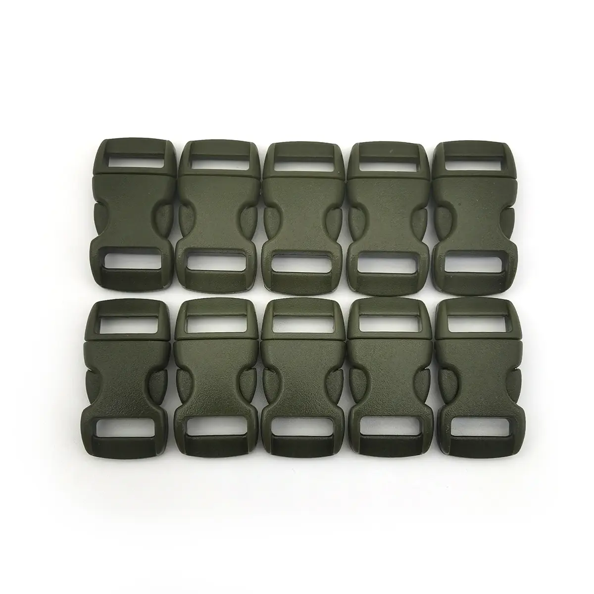 10Pcs 3/8" 10mm Side Release Buckle Curved Parachute 550 Paracord Bracelet DIY Dog Collar Strap Webbing Outdoor Camp