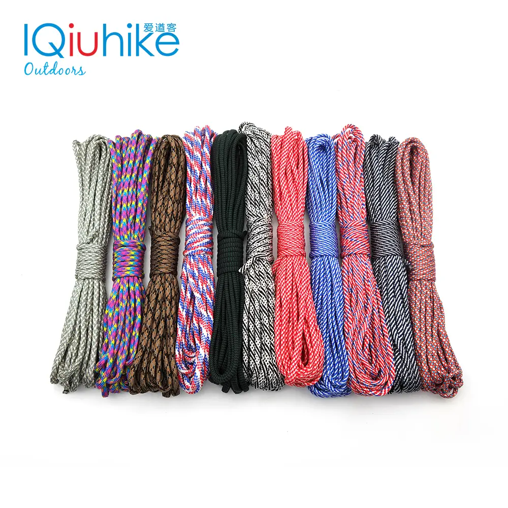 Paracord 550 Rope Parachute Cord Lanyard Tent Rope Guyline Mil Spec Type III 7 Strand 100FT For Hiking Camping 208 Colors