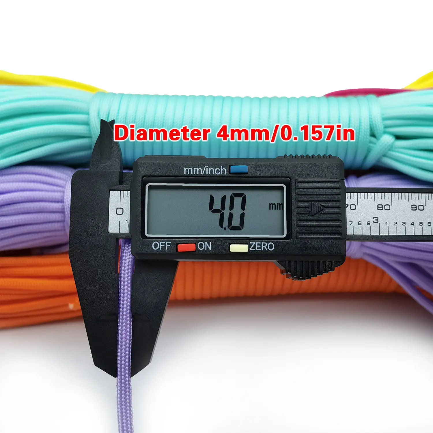 Dia.4Mm,Length 5M/10M/31M 7 Stand Cores Paracord for Survival Parachute Cord Lanyard Camping Rope Hiking Clothesline Rope