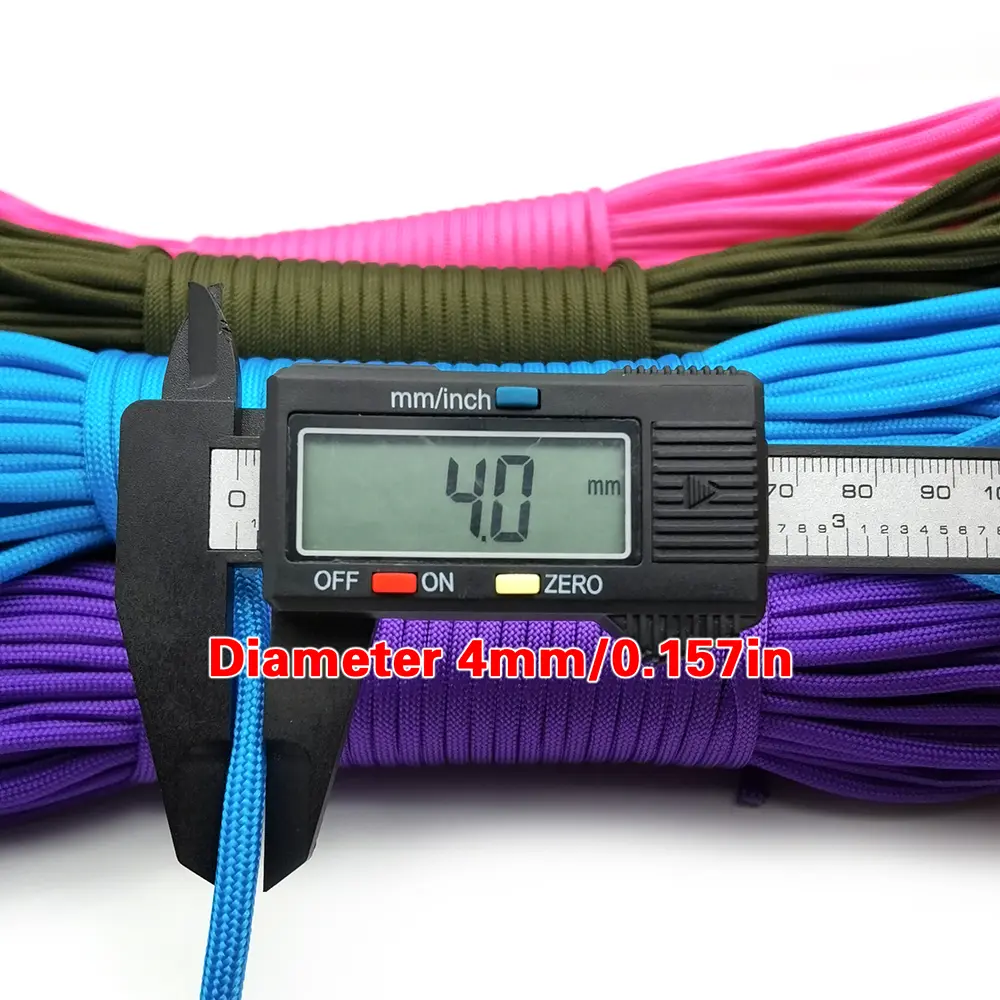 Dia.4Mm, 5M/10M/31M Length 7 Stand Cores Paracord for Survival Parachute Cord Lanyard Camping Rope Hiking Clothesline Rope