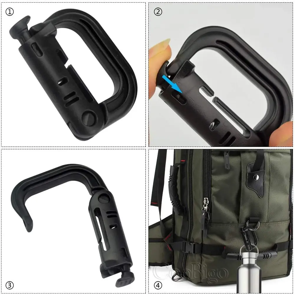 Molle Backpack Buckle Carabiner Clips Outdoor Camping Bag Hanger Hook Clamp Snap Lock Grimlock Hiking EDC Survival Gear Tools