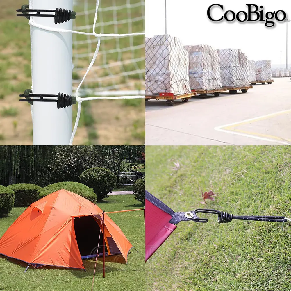 10pcs Snap Hook Spiral Wire Hooks Luggage Kayak Covers Tent Outdoor Camping Hiking Bungee Shock Cord Hook Metal 7mm 9mm 11mm